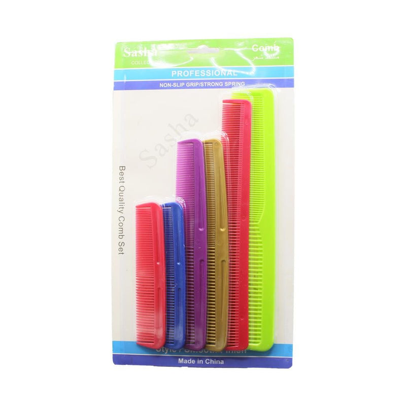 Sasha Hair Comb Set 6-Piece Styling and Detangling Kit Wet and Dry Hair