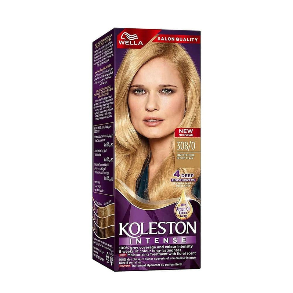 Wella Koleston Intense Hair Color Light Blonde Permanent Dye Long-lasting 308/0