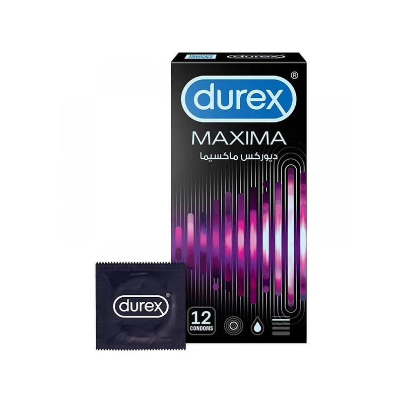 Durex Maxima Latex Condoms, Pre-lubricated, 12 Count