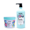 Agiva Deep Conditioning Hair Kit - Hyaluronic Acid, Niacinamide, Almond Oil, 1000ml Shampoo, 300ml Mask