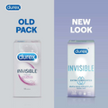 Durex Invisible Extra Thin Condoms, Natural Latex, 12 Count