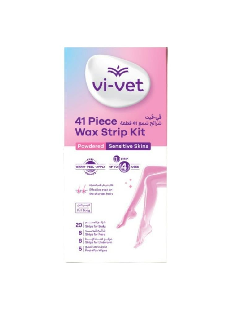 Wax Strips Set Sensitive Skin Hair Removal Body Face Underarms Vi-Vet 41 Pieces