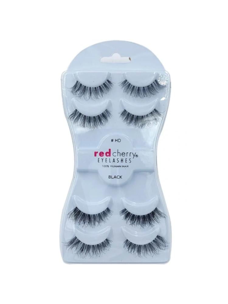 False Eyelashes Natural Look #HD Red Cherry 4 Pairs