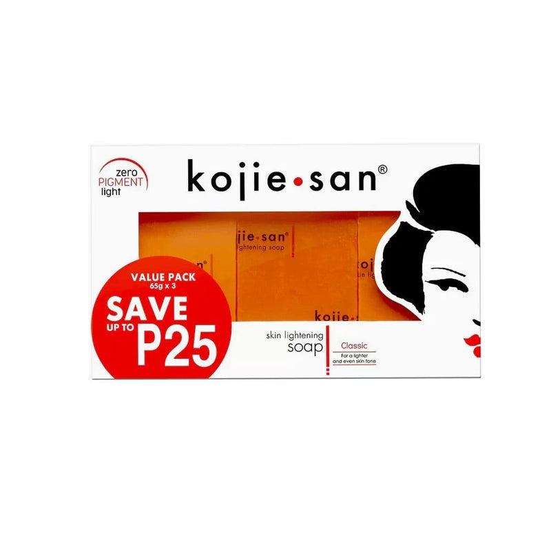 Kojie-san Skin Brightening Soap Kojic Acid Exfoliating 3 x 65g