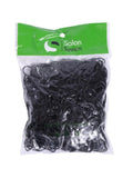Hair Elastics for Thin Hair Black Plastic Salon System 50 Pack