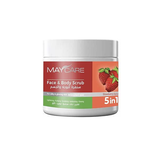 Maycare Strawberry Face and Body Scrub with Exfoliating Beads 500ml