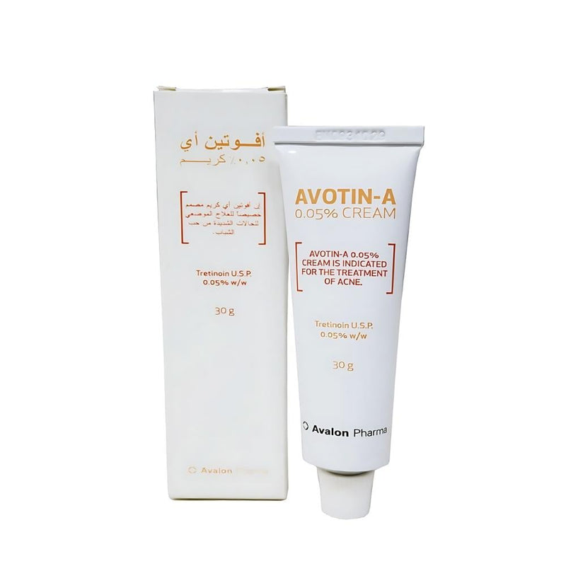 Avalon Pharma Avotin A Cream with Tretinoin 0.05% for Acne-Prone Skin, 30g