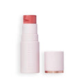 Revolution Skin Silk Marble Blush, Cream-to-Powder, Rosy Cheeks