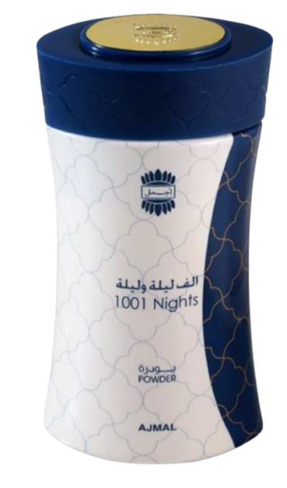 Perfumed Body Powder with Puff 1001 Nights Long-Lasting Ajmal 80ml