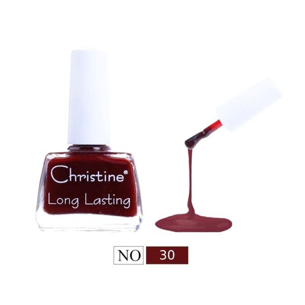 Christine Nail Polish, No. 30, Quick-Drying Glossy Finish, Long-Lasting