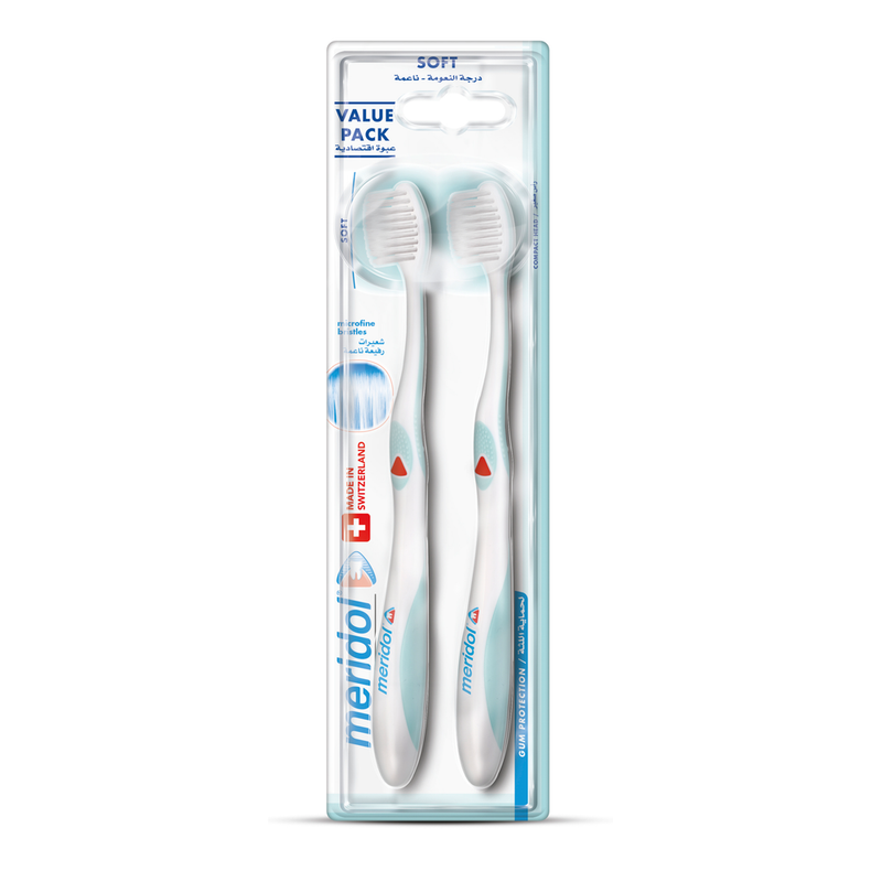 Best Manual Toothbrush Soft Bristles Gum Protection Meridol 1+1 Free