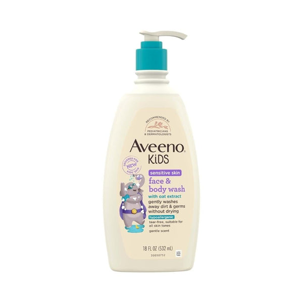 Aveeno Baby Face and Body Wash with Oat Extract for Sensitive Skin, 532ml