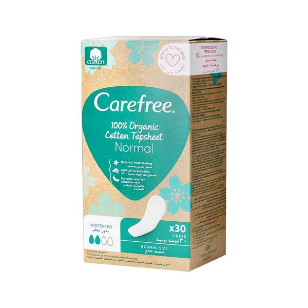 Best Pantyliners Normal Size 100% Organic Cotton Unscented Carefree 30 Pads