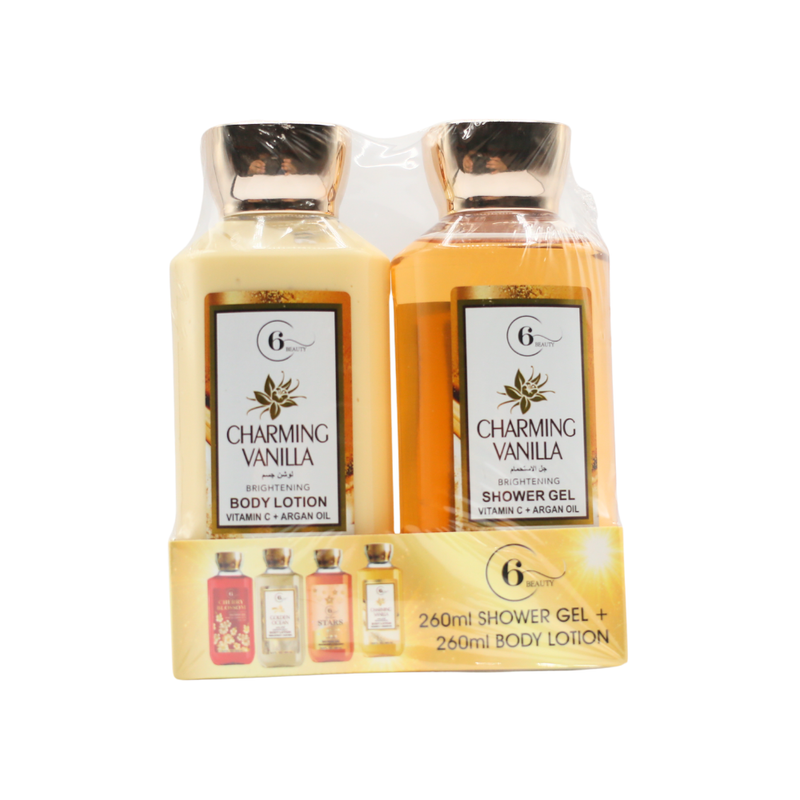 Argan Oil Shower Gel and Body Lotion Set Nourishing Hydrating 6 Beauty 540ml