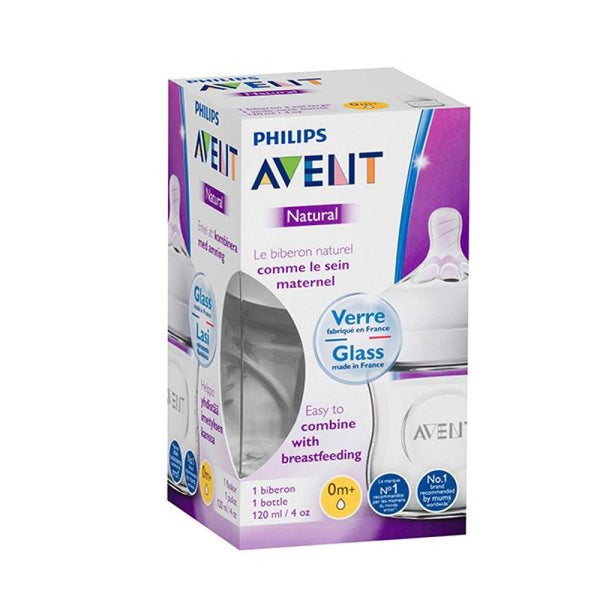 Glass Baby Bottle Natural Newborn Philips Avent 120ml