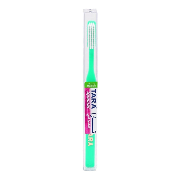 Toothbrush for Plaque Removal Medium Bristles Ergonomic Tara Blue