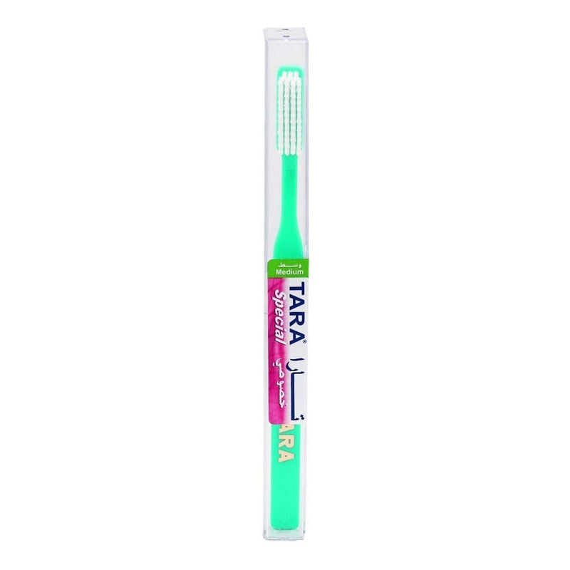 Toothbrush for Plaque Removal Medium Bristles Ergonomic Tara Blue