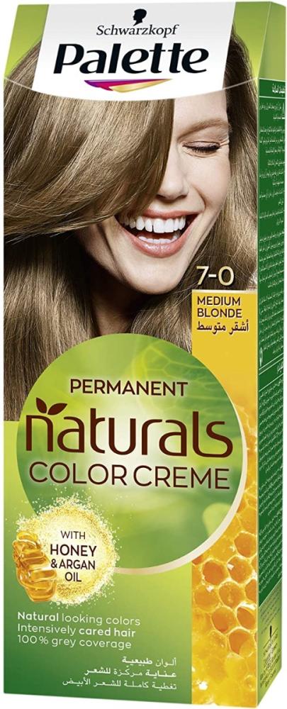 Blonde Hair Dye Palette 7-0 Medium Blonde Long-Lasting Cream 1 Piece