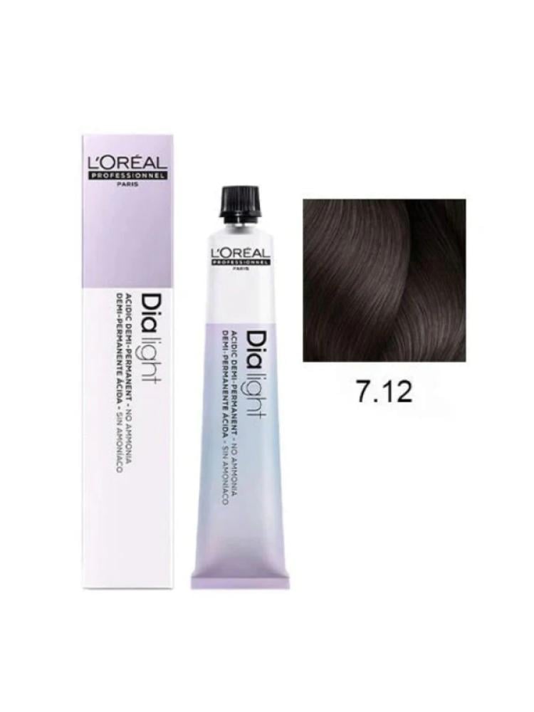 Light Brown Hair Dye Dia Light No. 7.12 Ammonia-Free L'Oréal Professionnel 50ml
