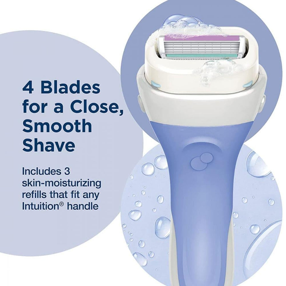 Schick Intuition Razor Blade Refills Cocoa Butter for Smooth Shave 3 blades