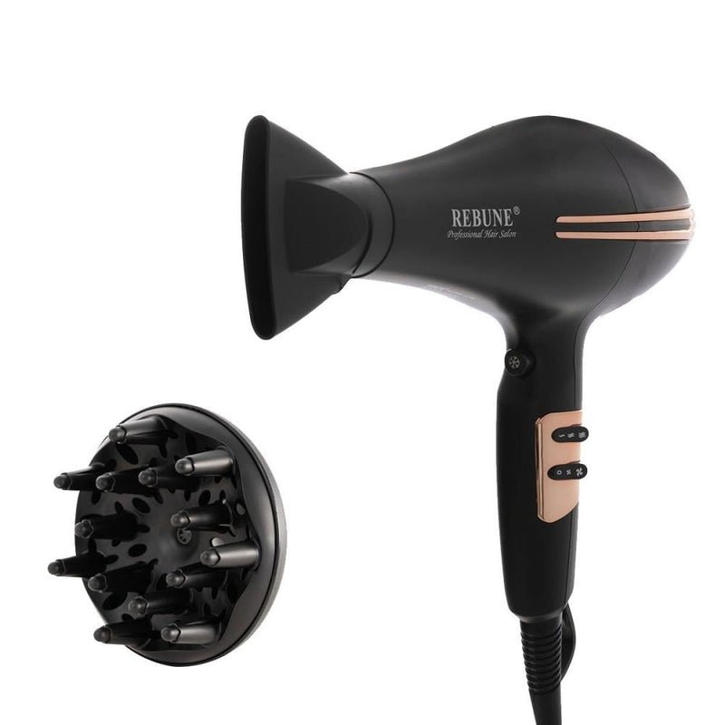Air Dryer Curler 2200W Combo Tool Black RE 2079 Rebune