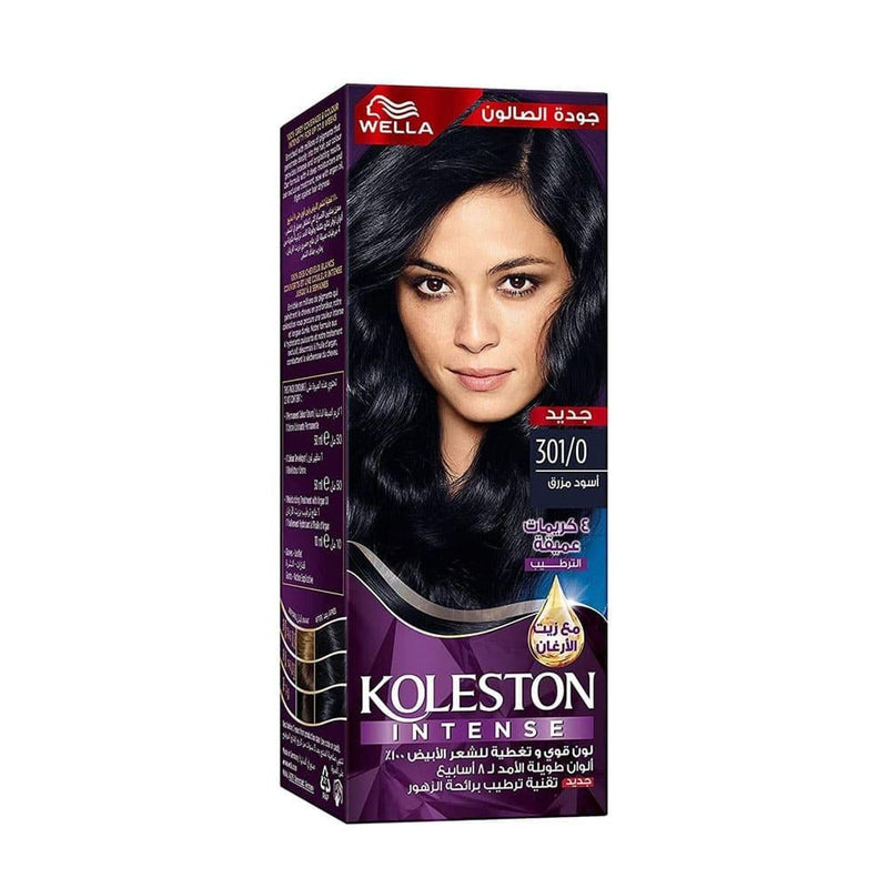 Vibrant Blue Black Hair Dye Koleston Intense Wella 301/0 60ml