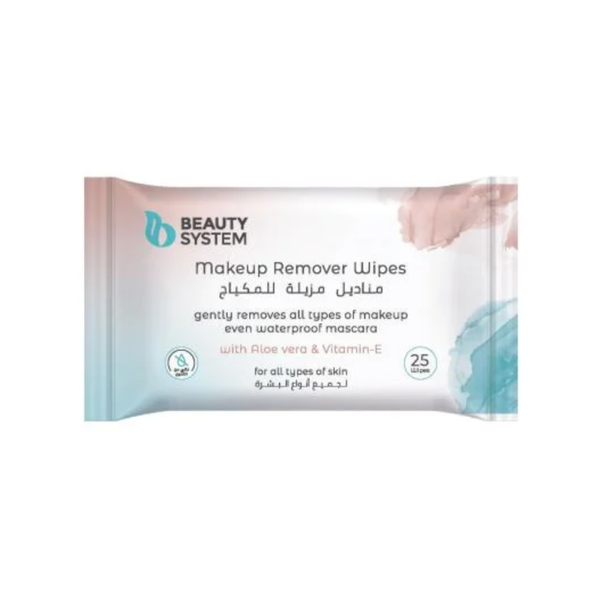 Beauty System Makeup Remover Wipes, All Skin Types, 25 Count