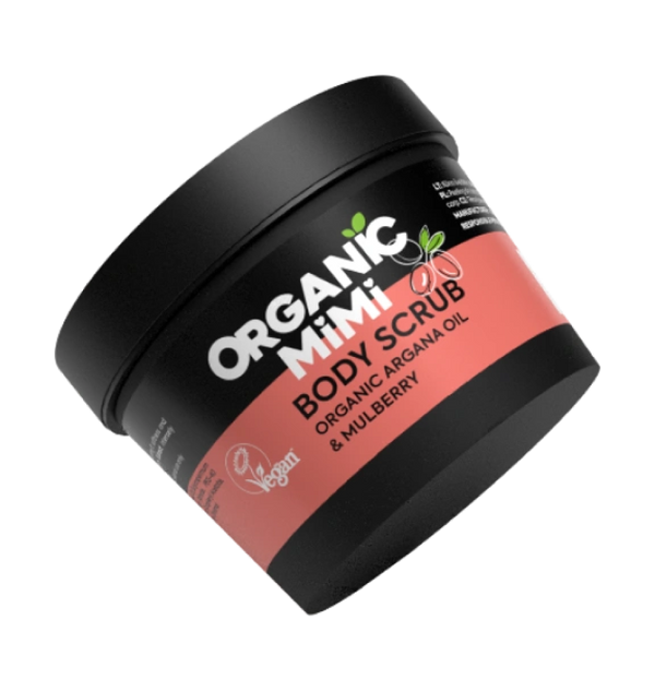 Body Scrub For Dry Skin Exfoliating Argan Oil Berry Organic Mimi 120g