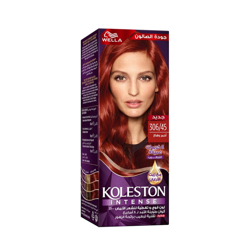 Wella Koleston Permanent Hair Dye, Intense Red 306/45, 110ml