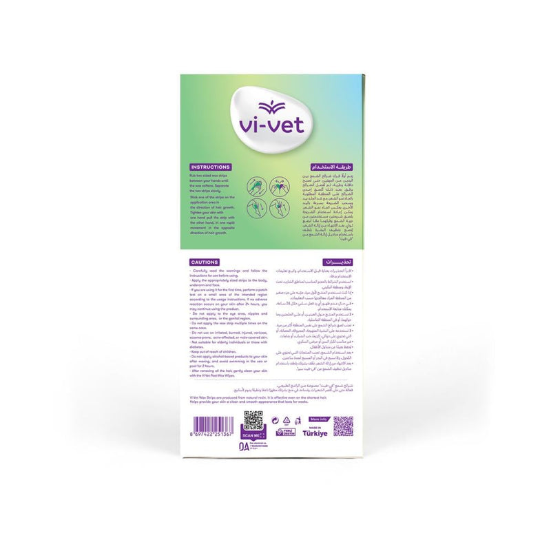 Wax Strips for Sensitive Skin Natural Resin Vi-Vet 24 Strips