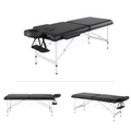 Salon System Portable Massage Bed - Black - Aluminum Frame