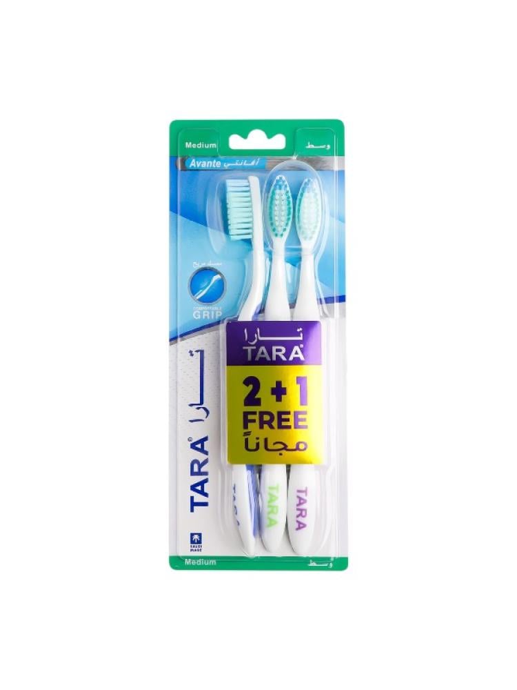 Tara Avante Medium Toothbrush - 3 Pack | Assorted Colors