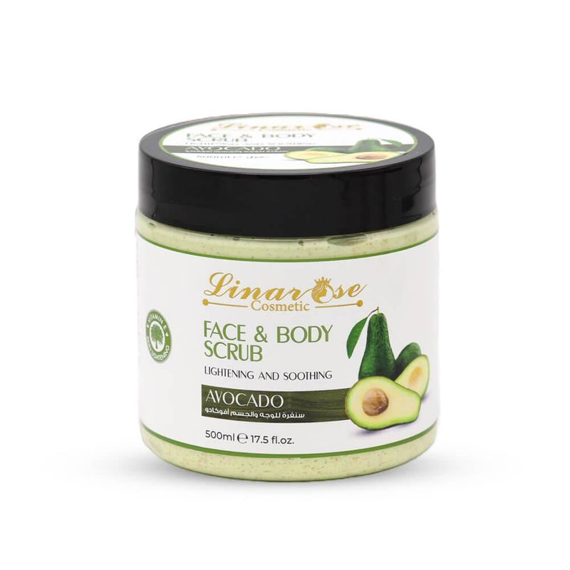 Exfoliating Face and Body Scrub with Avocado and Vitamin E by Lina Rose 500ml