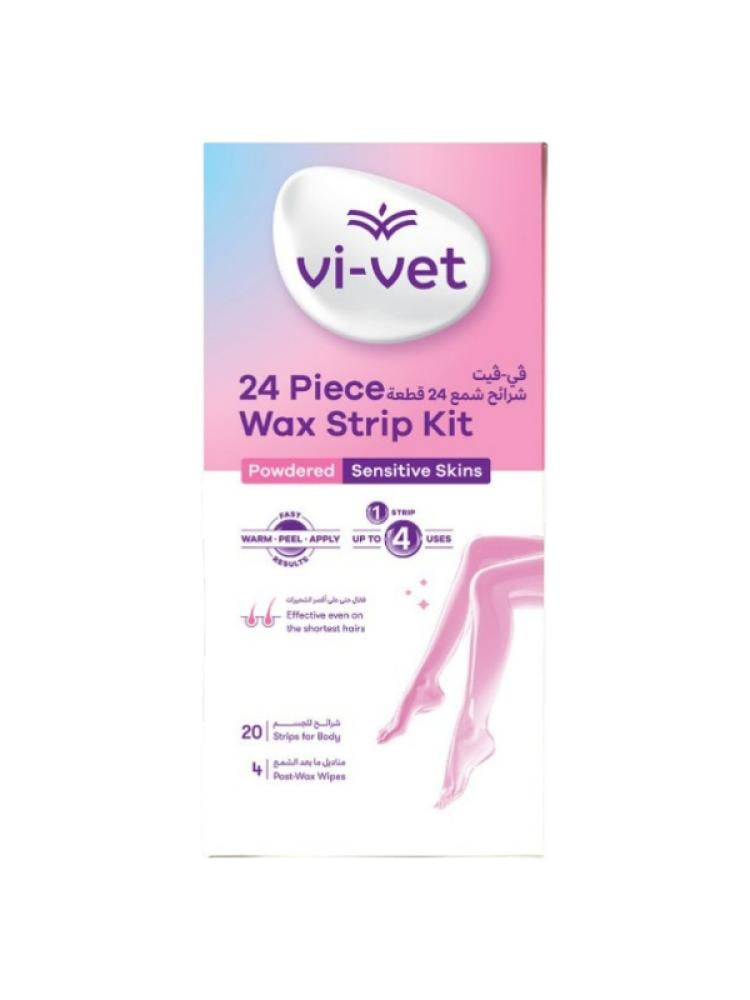 Wax Strips for Sensitive Skin Face Hair Removal Vi-Vet 24 Strips