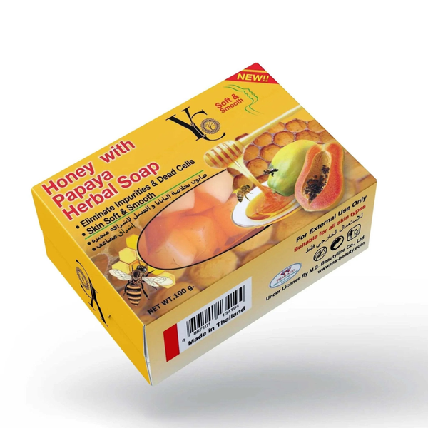 Pure Herbal Papaya Soap Honey Infused Moisturising Bar YC 100g