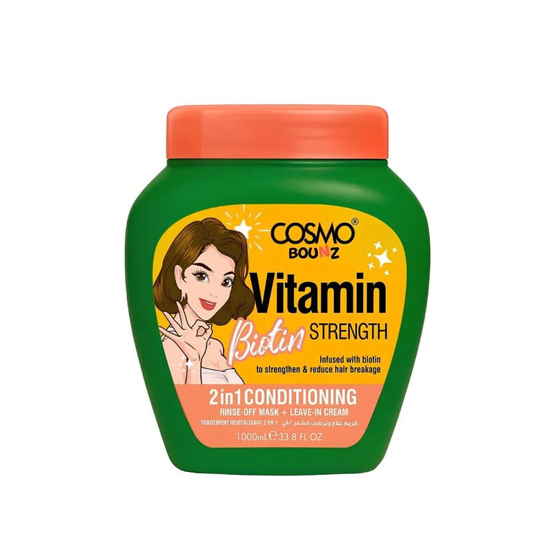 Leave In Conditioner Cream Biotin Strengthening Hair Cosmo Bounce 400ml