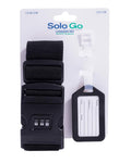 Solo Go Luggage Tie Strap with Integrated Tag - Black