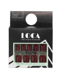 French Tip Press on Nails Burgundy Ombre Self-Adhesive Loca 24pcs
