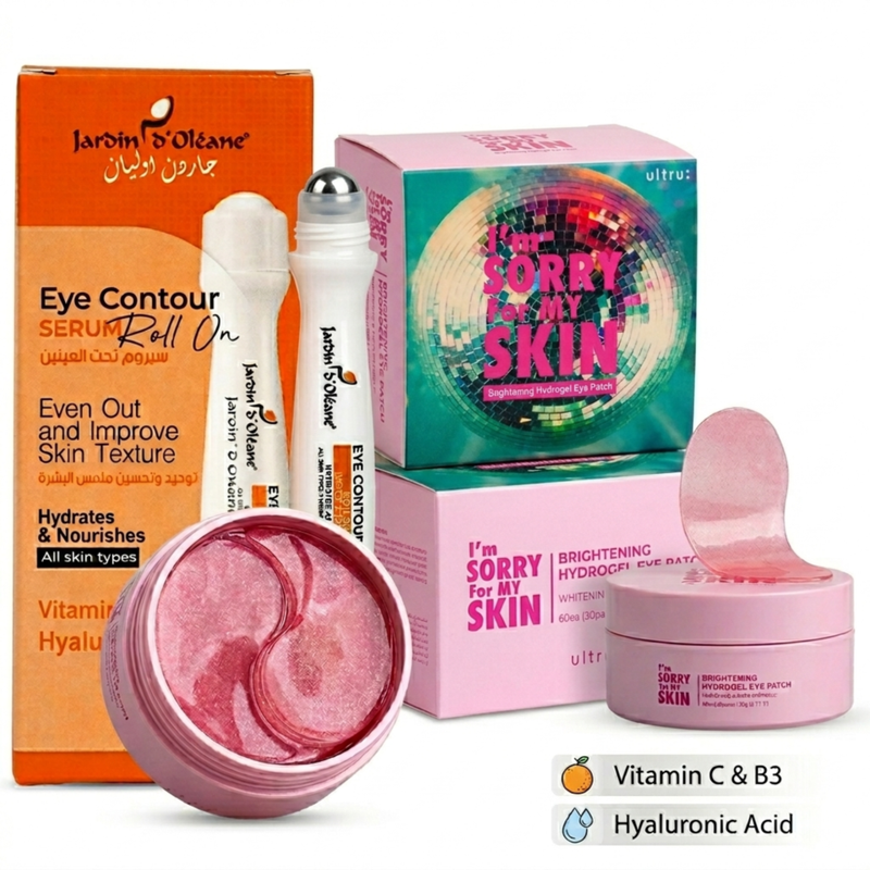 Eye Serum for Dark Circles Brightening Set Garden Olean 16ml + 60 Patches