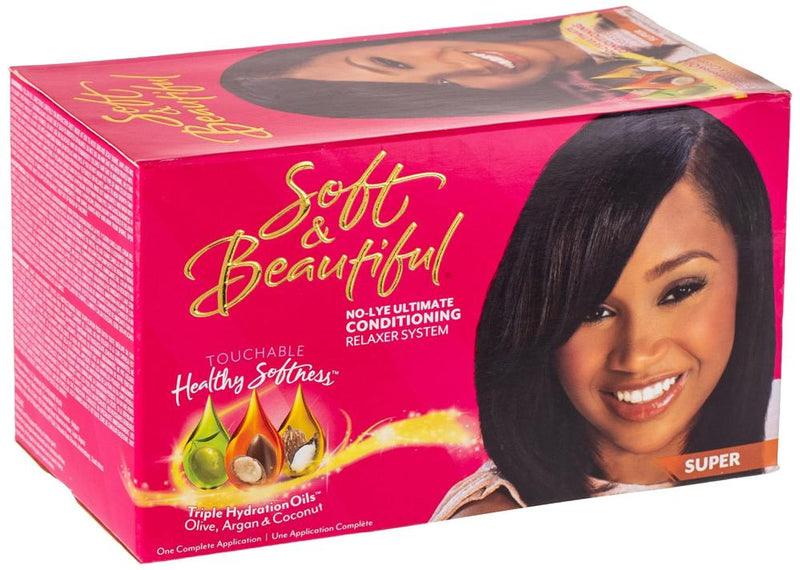 Hair Relaxer For Women Super Strength Smoothing Formula Soft & Beautiful 1 Kit