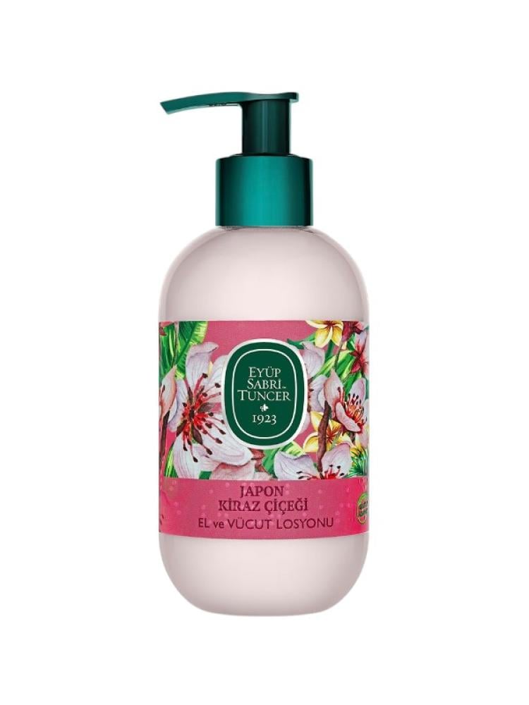 Hand and Body Lotion Japanese Cherry Blossom Olive Oil Vitamin E Eyüp Sabri Tuncer 280ml