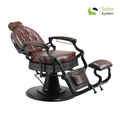 Salon System Men's Barber Chair Brown Synthetic Leather Adjustable