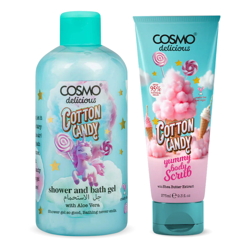Cosmo Cotton Candy Shower Gel & Smoothing Body Scrub Set