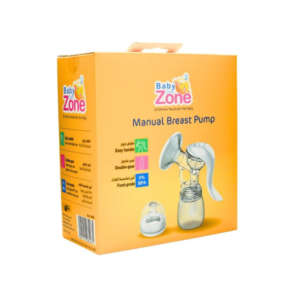 Baby Zone Breast Pump with Feeding Bottle, Silicone Nipple and Lid