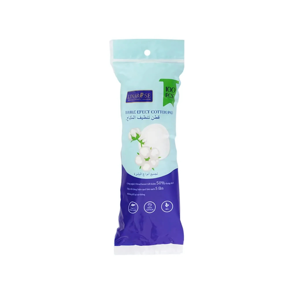 Linarose 100% Natural Cotton Makeup Remover Pads, 100 Count
