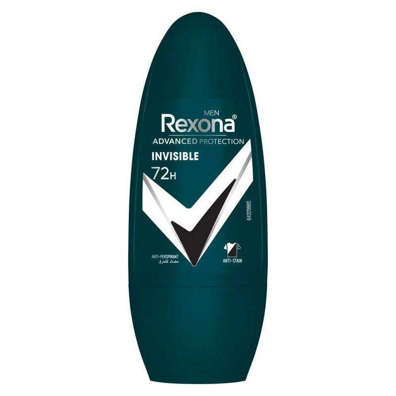 Roll On Deodorant for Men Invisible Antibacterial Protection Rexona 50ml