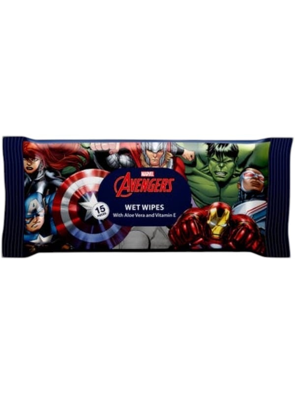 FabLab Avengers Wet Wipes for Kids with Aloe Vera & Vitamin E - 15 Count