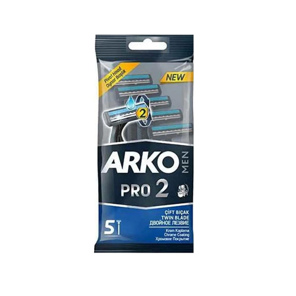 Arko Pro Men's Double Blade Razor Blades 5 Pack