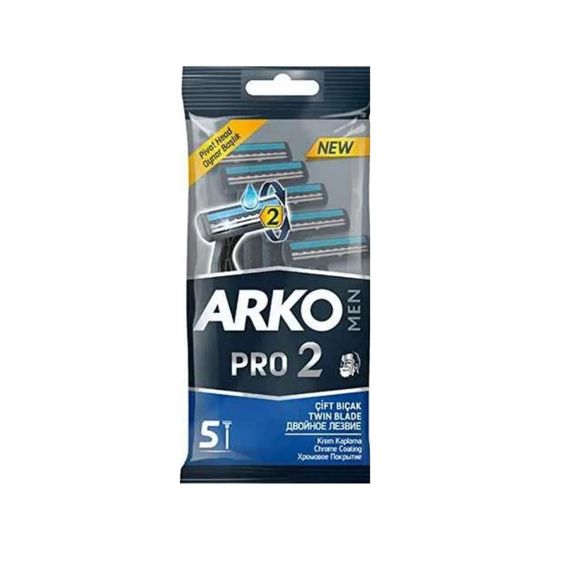 Arko Pro Men's Double Blade Razor Blades 5 Pack