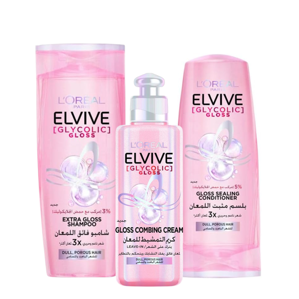 Haircare Set Glycolic Acid Ultra Shine L'Oreal Paris 3 Pieces